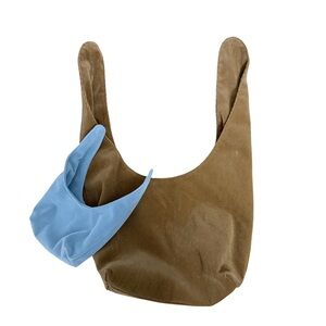 Merit Corduroy Makeup Bag Camel Brown Signature & Small Blue Velvet Pouch